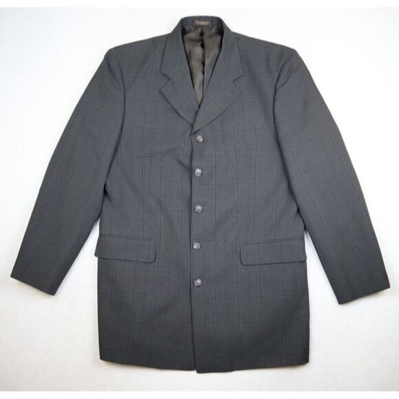 ZANDELLO - MEN'S BROWN PLAID BLAZER JACKET SPORT COAT - SIZE 42L - Picture 2 of 8